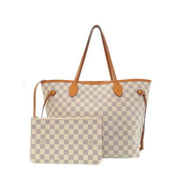 Louis Vuitton Damier Azur White Neverfull Tote Bag - Picture 1 of 8